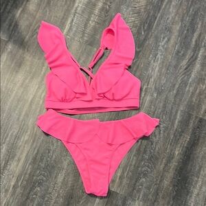 Pink Ruffled Bikini Set